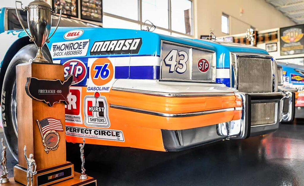 race car and trophy in museum