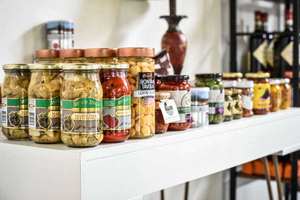 jars of marinated vegetables