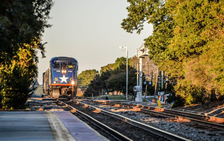 train moving on a track