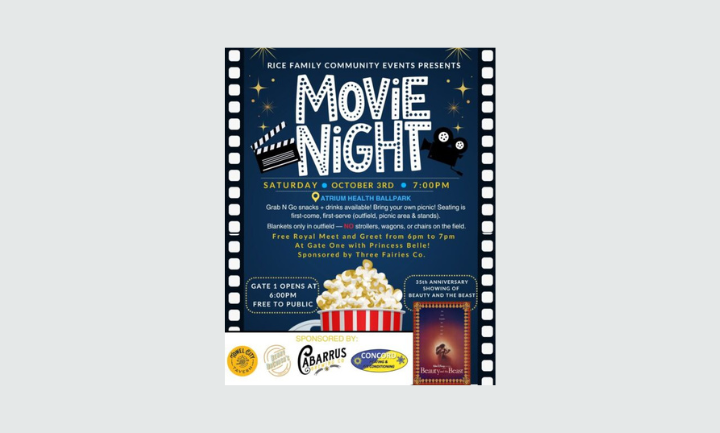Movie Night at the Ballpark - Beauty and The Beast at Kannapolis Cannon Ballers